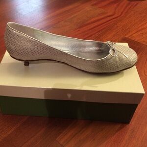 Kate Spade Silver Bow Heels